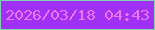文字の大きさ：3、枠の色：82d1b1、背景の色：9e31f4、文字の色：f174ed 無料ブログパーツのブログ時計
