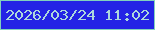 文字の大きさ：2、枠の色：82d1bc、背景の色：2423e5、文字の色：add7dc 無料ブログパーツのブログ時計