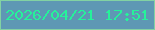 文字の大きさ：2、枠の色：82d2a3、背景の色：5e98b4、文字の色：26f29a 無料ブログパーツのブログ時計