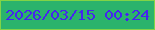 文字の大きさ：4、枠の色：82d446、背景の色：2bb36c、文字の色：4624ef 無料ブログパーツのブログ時計