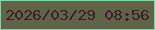 文字の大きさ：1、枠の色：82d5a7、背景の色：5f6348、文字の色：401d2c 無料ブログパーツのブログ時計