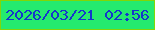文字の大きさ：4、枠の色：82d607、背景の色：25ea6f、文字の色：1536cc 無料ブログパーツのブログ時計