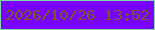 文字の大きさ：4、枠の色：82d7ab、背景の色：7903fc、文字の色：745c2a 無料ブログパーツのブログ時計