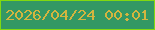 文字の大きさ：5、枠の色：82d910、背景の色：339864、文字の色：d4b53f 無料ブログパーツのブログ時計