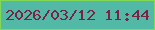 文字の大きさ：4、枠の色：82d954、背景の色：53b9a7、文字の色：7a2345 無料ブログパーツのブログ時計
