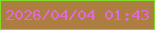 文字の大きさ：4、枠の色：82da2a、背景の色：ad7e42、文字の色：e26ad6 無料ブログパーツのブログ時計