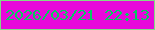 文字の大きさ：3、枠の色：82db85、背景の色：e708db、文字の色：05cb5f 無料ブログパーツのブログ時計