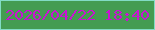 文字の大きさ：1、枠の色：82dcc5、背景の色：449c52、文字の色：c914d2 無料ブログパーツのブログ時計