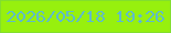文字の大きさ：4、枠の色：82de2f、背景の色：97f00e、文字の色：5fbbc9 無料ブログパーツのブログ時計
