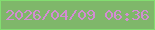 文字の大きさ：5、枠の色：82de70、背景の色：7fb76a、文字の色：d28cd3 無料ブログパーツのブログ時計