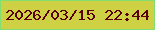 文字の大きさ：3、枠の色：82de71、背景の色：ced143、文字の色：59000b 無料ブログパーツのブログ時計