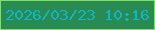 文字の大きさ：4、枠の色：82e162、背景の色：288b53、文字の色：15b4c4 無料ブログパーツのブログ時計