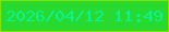 文字の大きさ：2、枠の色：82e200、背景の色：28d930、文字の色：09f497 無料ブログパーツのブログ時計