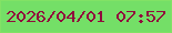 文字の大きさ：1、枠の色：82e265、背景の色：74df67、文字の色：910b3d 無料ブログパーツのブログ時計