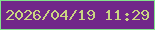 文字の大きさ：3、枠の色：82e38c、背景の色：712789、文字の色：cad482 無料ブログパーツのブログ時計