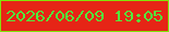 文字の大きさ：3、枠の色：82e409、背景の色：e62516、文字の色：53ea3c 無料ブログパーツのブログ時計