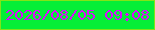 文字の大きさ：4、枠の色：82e417、背景の色：05ee37、文字の色：db0bfd 無料ブログパーツのブログ時計