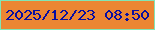 文字の大きさ：2、枠の色：82e5b6、背景の色：ec8633、文字の色：080ea1 無料ブログパーツのブログ時計