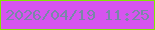 文字の大きさ：1、枠の色：82e603、背景の色：d654ef、文字の色：7888a8 無料ブログパーツのブログ時計