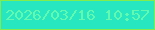 文字の大きさ：2、枠の色：82eb4d、背景の色：26e7bf、文字の色：63f9b0 無料ブログパーツのブログ時計