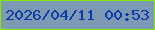 文字の大きさ：2、枠の色：82ec00、背景の色：7d99b3、文字の色：0a3ba6 無料ブログパーツのブログ時計