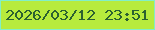 文字の大きさ：3、枠の色：82efc7、背景の色：b7eb3d、文字の色：2b6130 無料ブログパーツのブログ時計