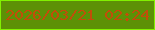 文字の大きさ：5、枠の色：82f101、背景の色：5d9106、文字の色：c34d09 無料ブログパーツのブログ時計