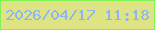 文字の大きさ：1、枠の色：82f156、背景の色：dee484、文字の色：8db4f3 無料ブログパーツのブログ時計