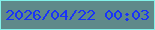 文字の大きさ：3、枠の色：82f1e9、背景の色：5f898a、文字の色：1933f8 無料ブログパーツのブログ時計