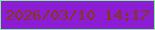 文字の大きさ：1、枠の色：82f48f、背景の色：8d1dd4、文字の色：843a10 無料ブログパーツのブログ時計