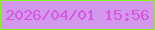 文字の大きさ：1、枠の色：82f619、背景の色：d198eb、文字の色：d755e1 無料ブログパーツのブログ時計