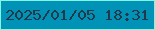 文字の大きさ：1、枠の色：82f7dd、背景の色：0092b7、文字の色：213a49 無料ブログパーツのブログ時計