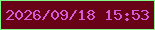 文字の大きさ：4、枠の色：82f887、背景の色：680317、文字の色：d859d6 無料ブログパーツのブログ時計