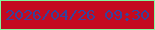 文字の大きさ：2、枠の色：82f89d、背景の色：c40a20、文字の色：37429b 無料ブログパーツのブログ時計