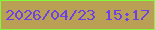 文字の大きさ：1、枠の色：82f93b、背景の色：baa055、文字の色：6d42e3 無料ブログパーツのブログ時計