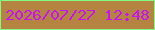 文字の大きさ：2、枠の色：82fa83、背景の色：b68441、文字の色：c613f6 無料ブログパーツのブログ時計