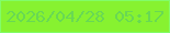 文字の大きさ：3、枠の色：82fc69、背景の色：87f230、文字の色：68d953 無料ブログパーツのブログ時計