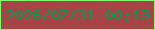 文字の大きさ：1、枠の色：82fc72、背景の色：a74445、文字の色：009c55 無料ブログパーツのブログ時計