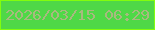 文字の大きさ：4、枠の色：82fd0d、背景の色：4fd847、文字の色：a8b97f 無料ブログパーツのブログ時計