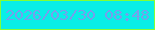 文字の大きさ：2、枠の色：82fe36、背景の色：09eee7、文字の色：769fec 無料ブログパーツのブログ時計