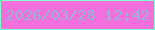 文字の大きさ：3、枠の色：82fece、背景の色：f26fdd、文字の色：95b5d6 無料ブログパーツのブログ時計