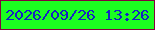 文字の大きさ：4、枠の色：83013d、背景の色：1bff20、文字の色：1523c2 無料ブログパーツのブログ時計