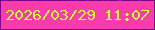 文字の大きさ：2、枠の色：830189、背景の色：f83cab、文字の色：d5fc39 無料ブログパーツのブログ時計