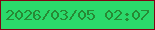文字の大きさ：3、枠の色：830214、背景の色：2bd96b、文字の色：278a34 無料ブログパーツのブログ時計