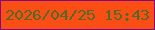 文字の大きさ：3、枠の色：830881、背景の色：fa4e15、文字の色：516a29 無料ブログパーツのブログ時計