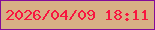 文字の大きさ：2、枠の色：830b9a、背景の色：d8af85、文字の色：f81640 無料ブログパーツのブログ時計