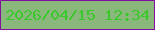 文字の大きさ：5、枠の色：830d9f、背景の色：89b77c、文字の色：3bc82d 無料ブログパーツのブログ時計