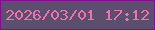 文字の大きさ：3、枠の色：830e8d、背景の色：5c4e6f、文字の色：ee73ad 無料ブログパーツのブログ時計