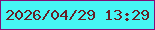 文字の大きさ：5、枠の色：830f77、背景の色：46f6f4、文字の色：652126 無料ブログパーツのブログ時計