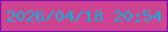 文字の大きさ：3、枠の色：830fb6、背景の色：ce4490、文字の色：04b5d8 無料ブログパーツのブログ時計